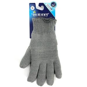 ISOTONER NEW Gloves SmartDRI Wrist Solid Knit Gray